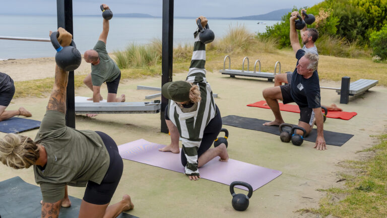 Kettlebell Training Benefits at the beach