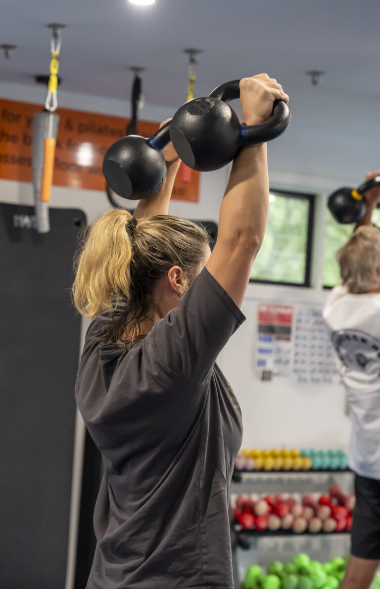 Kettlebell Training Woman holding exercise